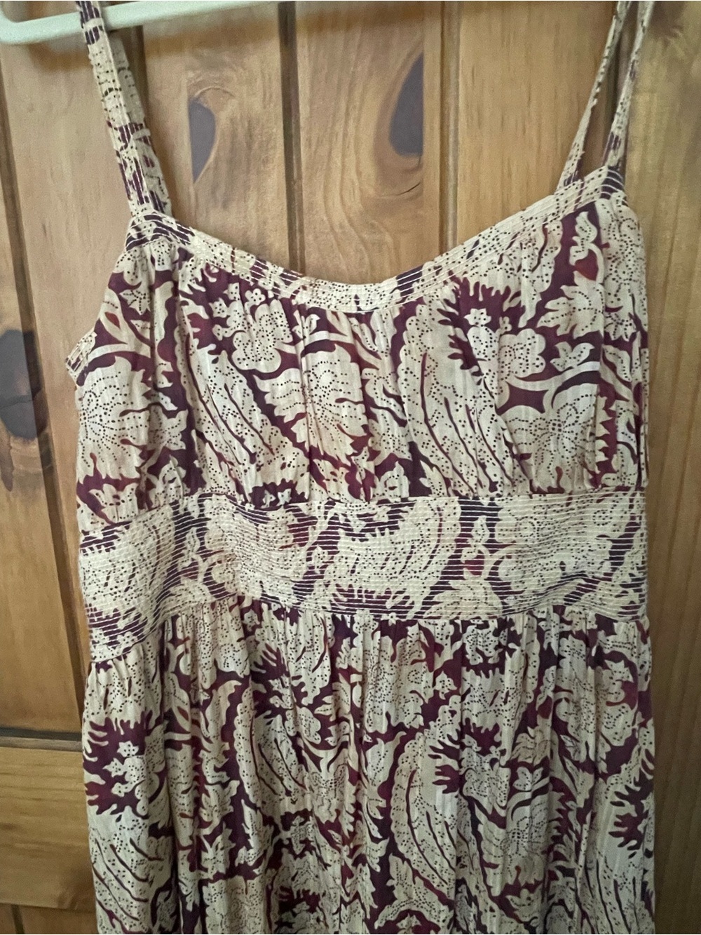 Ulla Johnson Amaranthus Floral Midi Dress Burgundy Cream - Picture 7 of 9